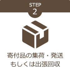 STEP2、寄付品の梱包。集荷・発送